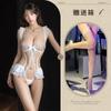 Lingerie Sexy Hemei, Body de Renda Bordada Justo, Conjunto Push-Up Sem Costura e Sem Abertura no Gancho, Tentador
