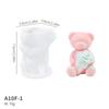 Molde de Vela de Aromaterapia de Oso de Rosa de Amor 3D diy Día de San Valentín Flor Conejo Mano Regalo Molde de Silicona