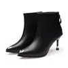 Novo Estilo Pequeno Cheiroso Strass Biqueira de Ferro Estilo Coreano Baita Moda Zíper nas Costas Salto Agulha Botas Curtas para Mulheres