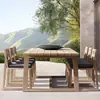 Mesas y Sillas de Exterior, Jardín de Patio de Villa, Mesa Larga de Madera Maciza, Muebles de Ocio para Terraza de Casa Modelo, Mesa de Comedor de Exterior de Diseñador