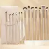 Cangzhou Juego de 8, 13, 15 Pinceles para Sombras de Ojos Dorados Pincel de Maquillaje Ojo Principiante Sombra de Nariz Delineador Pincel de Hoja