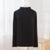 Nova camisa base de veludo catiônico feminina 2022 outono e inverno plus size sem costura gola redonda gola semi-alta autoaquecimento quente