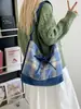 Moda Xadrez Outono e Inverno Bolsa de Lã Suede Costura Retrô Bolsa Tote Estilo Ins Bolsa de Ombro Único Transversal Tendência de Roupa de Trabalho
