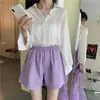 Shorts para Mulheres Ins Verão Novo Cor Doce Estilo K Popular Linha A Cintura Alta Slim Solto Versátil Casual Calças de Perna Larga