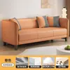 Sofá nórdico minimalista de tela para sala de estar de departamento pequeño, doble, habitación de alquiler, dormitorio, departamento de tres personas, estilo simple y popular