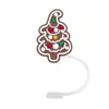 Tampa de palito de Natal personalizada transfronteiriça, capa de palito removível de silicone macio de desenho animado, plugue à prova de poeira, tampa de palito de silicone