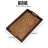 Bandeja de Madera Maciza y Bambú, Bandeja Larga para Frutas, Mesa de Centro para Sala de Estar, Juego de Té Japonés, Bandeja de Té, Club de Hotel, Estilo Tailandés Feng Shiai