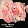 Nuevo Conjunto de Dos Piezas de Algodón Grueso Cálido de Dibujos Animados con Mangas Largas y Pantalones Largos para Niñas, Ropa de Casa para Otoño e Invierno