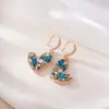 Comércio Exterior Moda Transfronteiriça Conjunto de Brincos e Colar Feminino Colorido Completo em Diamante Coração Colar com Pingente Brincos Joias Femininas