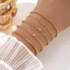 Transfronteiriça Europa e Estados Unidos e Estados Unidos venda quente 5 peças pulseira terno mulheres liga redonda conta corrente caixa corrente simples moda pulseira