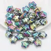 Nuevas Cuentas Sueltas de Vidrio de Zorro Electrochapado de 12 mm Accesorios de Material para Joyería Hecha a Mano DIY Cadena de Teléfono Estilo Iridiscente
