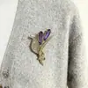 Broche de Alta Calidad para Mujer, Diseño de Nicho, Broche de Tulipan Morado, Pin para Asegurar Ropa, Accesorio