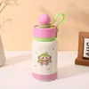 Nueva taza infantil con temática de dibujos animados, taza térmica de acero inoxidable 304, elegante y linda, portátil con pajita