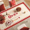 Mantel Rojo de Año Nuevo, Impermeable, Resistente al Aceite, No Lavable, Mantel Antiescaldado, Mantel Protector de Mesa de Centro Roja