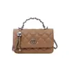 Bolso de nicho estilo coreano con cierre de cadena, nuevo bolso de hombro de moda con estampado de diamantes, versátil y elegante para ir al trabajo, bolso cruzado cuadrado pequeño