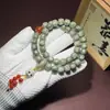 Pulseira de Contas Cilíndricas Bodhi Estrela-Lua, Pedra de Jade Polida a Seco de Círculo Único Olho de Diabo, Pulseira Yinpi para Homens e Mulheres, Estilo Étnico