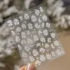 Pegatinas para Uñas de Camelia de Primavera Estilo Hada de Celebridad de Internet con Brillo de Concha en Relieve, Flores de Cristal, Flores de Cerezo y Decoraciones de Uñas de Flor de Durazno