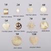 Accesorios de aretes de oro de 14K que conservan el color, accesorios de aretes geométricos con forma de corazón y cara sonriente, material para aretes hechos a mano DIY