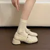 Zapatos Mary Jane de Estilo Francés con Pala Baja para Mujer, Nuevo Modelo Primavera 2026, Adecuados para Combinar con Vestidos, Zapatos Pequeños de Piel con Tacones Gruesos Altos