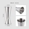 Taza medidora mezcladora de acero inoxidable 304 de doble cabeza con báscula, Herramienta mezcladora, Taza de onzas, Suministros de bar, Uso comercial