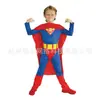 Disfraz de Halloween Traje de Performance Infantil Traje de Performance Escénica Masculino de Superman Disfraz de Superman Invencible B- 0023