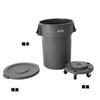 Cubo de Basura Exterior Baiyun Grande Redondo con Tapa Contenedor de Basura con Ruedas Propiedad Hotelera Plástico Grueso Cubo de Almacenamiento