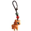Zodiaco Caballo Sándalo Llavero de Coche Colgante para Llave de Coche Cuerda Colgante para Mochila Escolar Llavero Colgante de Pony