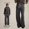 Pantalones de Hombre de Moda con Lavado de Copos de Nieve, Bordes Desgastados, Rasgados Estilo High Street, Pantalones Rectos Únicos Streetwear para Hombre