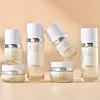 Set de Botellas Redondas Vein Plateado 30ml-150ml, Botellas de Vidrio para Esencia y Cuidado de la Piel, Botellas para Crema de 50g, Botellas para Loción