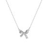 Collar de Plata 925 para Mujer Lujo Ligero Nicho Circonita Diamante Completo Lazo Sentido de Diseño Avanzado Verano 2022 Nueva Moda Candado