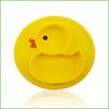 Prato de silicone para bebê com compartimentos de patinho amarelo pequeno prato infantil ventosa prato para bebê resistente a quedas utensílios de mesa para bebê