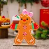 Jiahe Decoração de Natal Transfronteiriça Nova Suprimentos Homem de Pão de Gengibre Segurando Pirulito Bolo Enfeites de Madeira Homem Biscoito