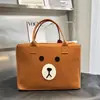 Bolsa de Viaje de Dibujos Animados Suave para Niña Gran Capacidad Bolsa de Equipaje Ligera Moderna Estilo Coreano Pequeña Fresca Distancia Corta Fieltro Portátil Ropa