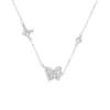 Prata Bege S925 Prata Esterlina Brilhante Full Diamond Borboleta Corrente de Clavícula Moda Versátil Colar de Alto Padrão Flash O Chain Presente para Melhor Amiga