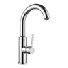 Torneira Minimalista Moderna para Lavatório de Banheiro com Monocomando, Torneira de Bancada Alta em Aço Inoxidável Cromado com Cartucho de Disco Cerâmico, Aerador Economizador de Água Anti-respingo Torneira Misturadora Monocomando para Bancada de Banheiro
