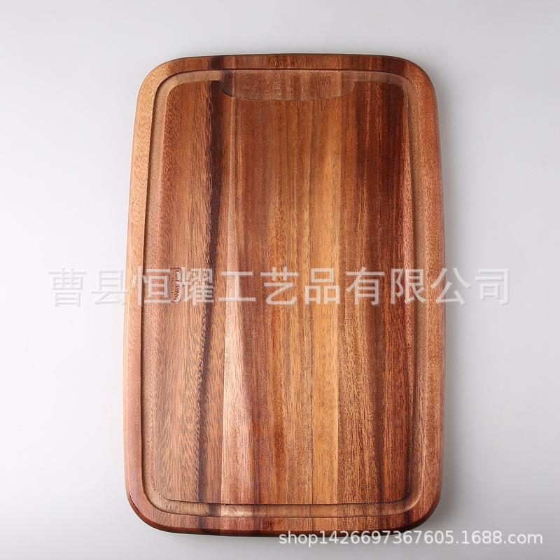 相思木菜板擀面案板 家用切菜板带凹槽木制砧板面包托盘BSCI
