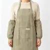 Delantal de tela a rayas para el hogar, resistente al aceite, bonito delantal de cocina de estilo coreano para hombres y mujeres, impermeable, publicitario, con manga.