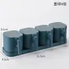 Conjunto de Caixas de Temperos para Cozinha com Tampas, Pote de Sal, Caixa de Armazenamento de Condimentos Doméstico com Colher