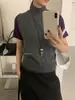 Liquidación, sin devoluciones ni cambios. Diseño de Estilo Coreano Otoñal, Versátil para Superponer, Chaleco de Punto de Cuello Alto Adelgazante para Mujer 25660
