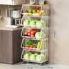 Estante de Almacenamiento de Cocina Cesta para Frutas y Verduras Sala de Estar Estante de Almacenamiento para Juguetes y Snacks Carrito Pequeño Multifuncional de Pie para el Hogar