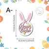 Letrero de Madera del Conejo de Pascua Transfronterizo con Decoraciones de Letras de Colores, Etiqueta para Colgar en la Pared del Jardín, Artículo para Ambiente Festivo