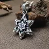 Nuevo collar colgante de plata s925 personalidad moda calle hip hop punk goth hexagrama hombres y mujeres Marca Dark Dark Tide