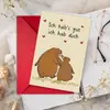 Tarjeta de Saludo Romántica Alemana con Dos Osos Abrazándose, Tarjeta de Confesión, Tarjeta de Regalo Universal para San Valentín y Aniversario