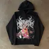 Sudadera con capucha Retro Oscura Vintage Mismo Estilo Nicho para Hombre y Mujer Otoño e Invierno 2025 Exportación Transfronteriza