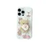 Soporte Giratorio para Pastel Oso Funda para Teléfono 17Promax Adecuado para Apple 15Promax Doble Capa 14Pro16Pro