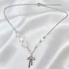 Colar Estrela com Laço de Pérola para Meninas, Acessório Decorativo de Luxo Leve de Nicho para o Verão, Nova Corrente de Clavícula Popular de 2026