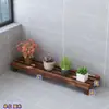 Estante para Flores de Balcón Carbonizado Estante para Flores de Exterior Caja de Flores de Madera para Macetas Patio Estante de una Sola Capa Estante para Maquetas