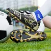 Chuteiras de Futebol Infantis para Alunos do Ensino Fundamental, Sapatos Planos para Competição e Treino para Meninos e Meninas, Cano Baixo com Travas Longas