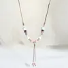 Collar Largo de Cerámica Minimalista Lujo Ligero Nicho Versátil Colgante Estudiante Cadena para Suéter Joyería Accesorios Bohemios