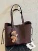 Yuezi 2026 Otoño/Invierno Nueva Bolsa de Gran Capacidad Bolso Tote de Color Sólido Retro Bolso de Mano/Hombro Casual de Moda para el Trabajo